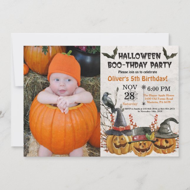 Invitation de fête d'anniversaire de Halloween (Devant)