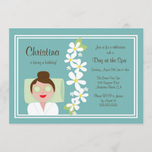 Invitation de fête d'anniversaire de jour de spa