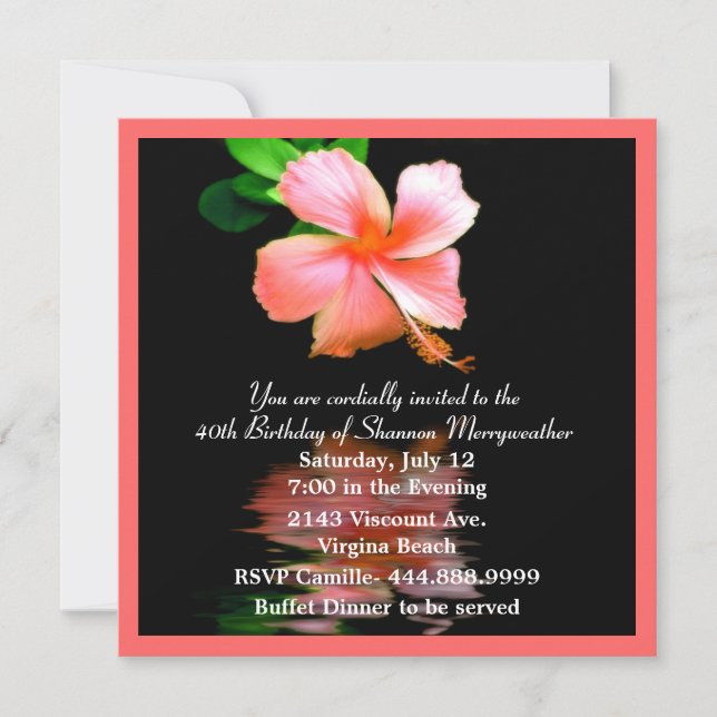 Invitation de fête d'anniversaire de ketmie de (Devant)