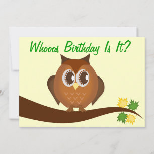 Invitation de fête d'anniversaire de la Chouette B