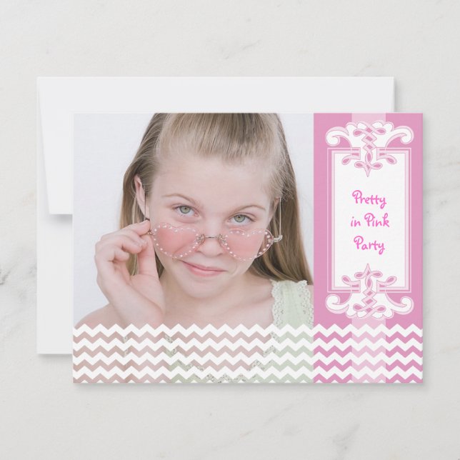Invitation de fête d'anniversaire de la fille (Devant)