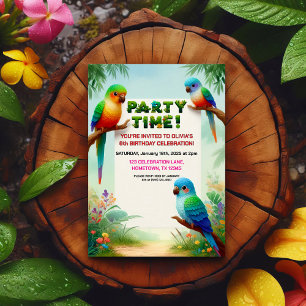 Invitation de fête d'anniversaire de la Jungle tro