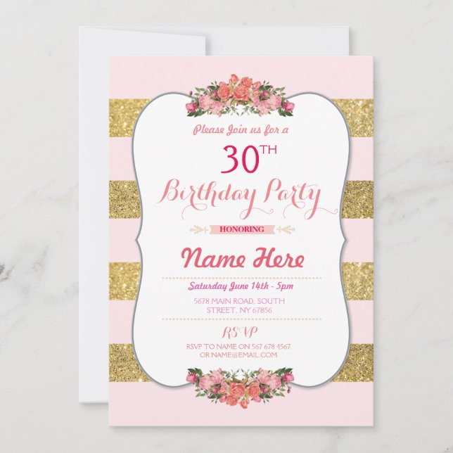 Invitation de fête d'anniversaire de la Parties sc (Devant)