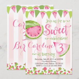 Invitation de fête d'anniversaire de la pastèque r