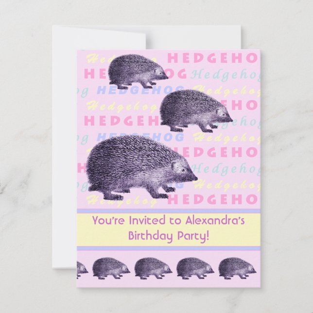 Invitation de fête d'anniversaire de la petite fil (Devant)