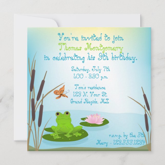 Invitation de fête d'anniversaire de l'enfant de (Devant)