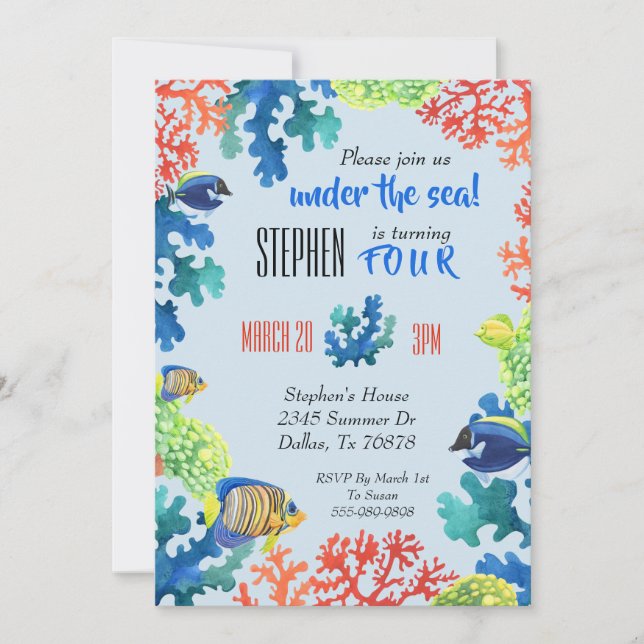 Invitation de fête d'anniversaire de l'enfant de l (Devant)