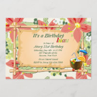 Invitation de fête d'anniversaire de Luau