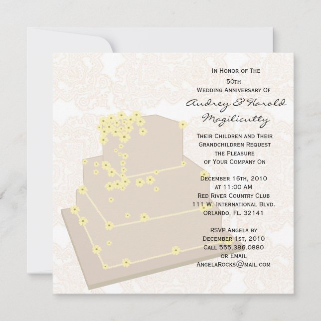 Invitation de fête d'anniversaire de mariage (Devant)