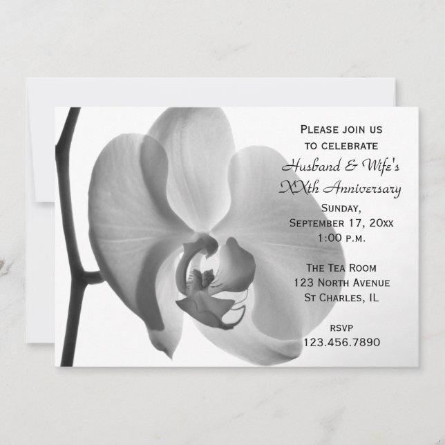Invitation de fête d'anniversaire de mariage à l'O (Devant)