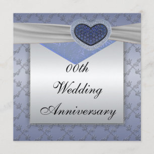 Invitation de fête d'anniversaire de mariage Bleu