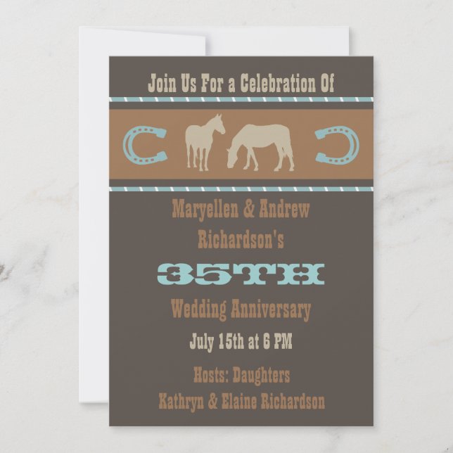 Invitation de fête d'anniversaire de mariage occid (Devant)