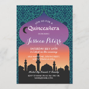 Invitation de fête d'anniversaire de mille et une