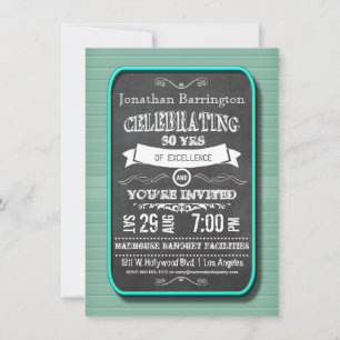 Invitation de fête d'anniversaire de Neon Turquois