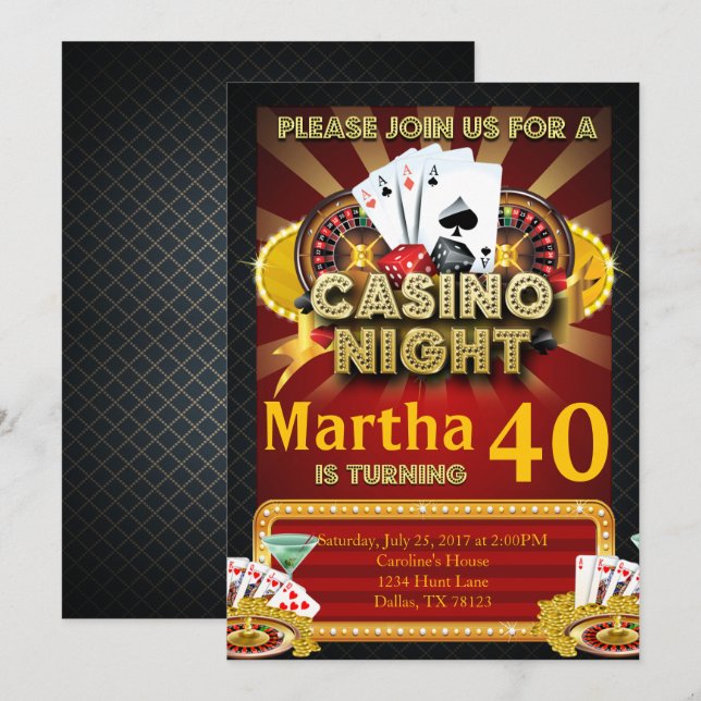 Invitation de fête d'anniversaire de nuit de (Devant / Derrière)