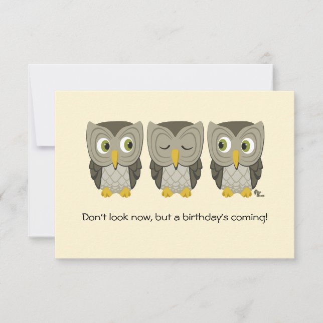Invitation de fête d'anniversaire de Owl (Devant)