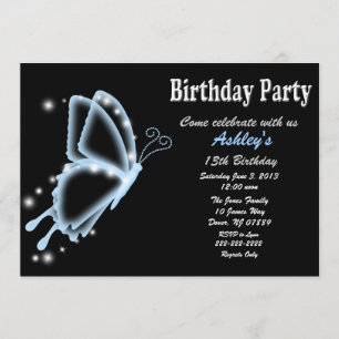 Invitation de fête d'anniversaire de papillon