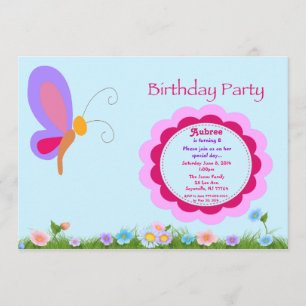 Invitation de fête d'anniversaire de papillon
