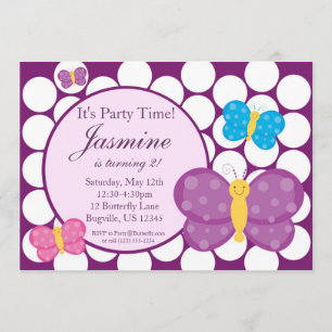 Invitation de fête d'anniversaire de papillon de