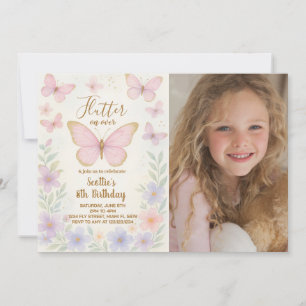 Invitation de fête d'anniversaire de papillon modi