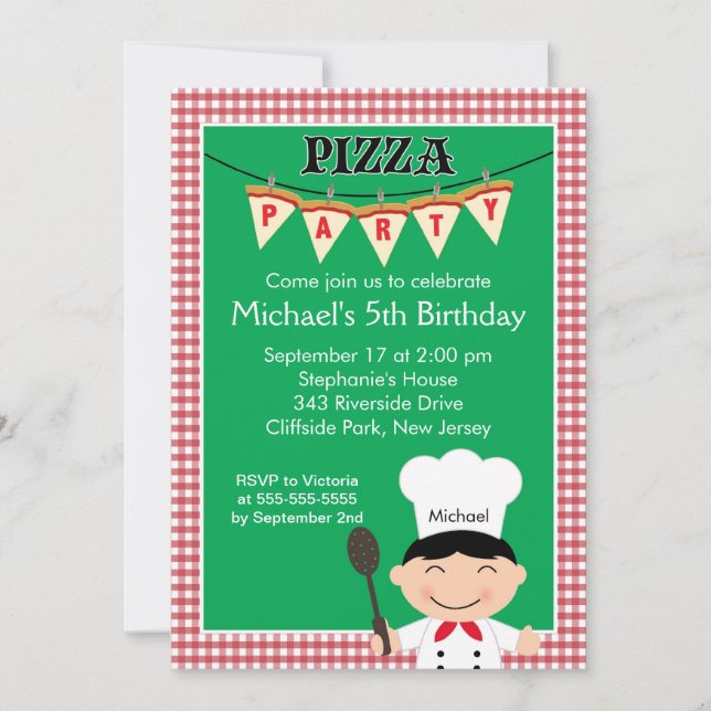 Invitation de fête d'anniversaire de partie de (Devant)