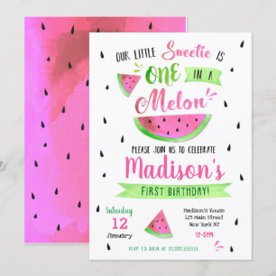 Invitation de fête d'anniversaire de pastèque