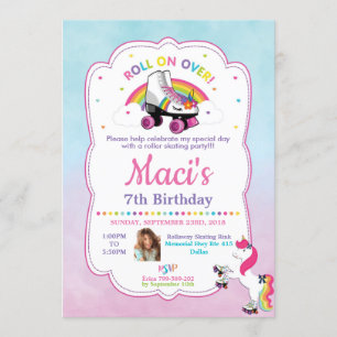 Invitation de fête d'anniversaire de patinage de
