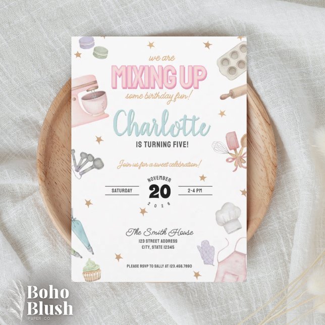Invitation de fête d'anniversaire de pâtisserie à  (Créateur téléchargé)