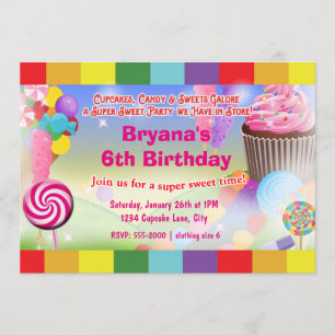 Invitation de fête d'anniversaire de petit gâteau