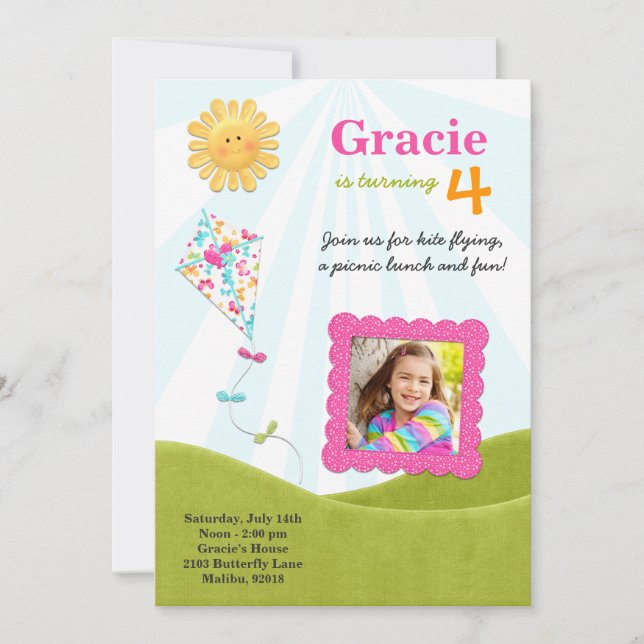 Invitation de fête d'anniversaire de pique-nique (Devant)