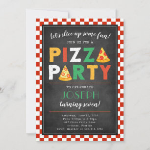 Invitation de fête d'anniversaire de Pizza