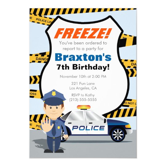 Invitation De Fete D Anniversaire De Police Gel Zazzle Ca Invitation De Fete D Anniversaire De Police Gel Zazzle Ca
