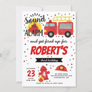 Invitation de fête d'anniversaire de pompier