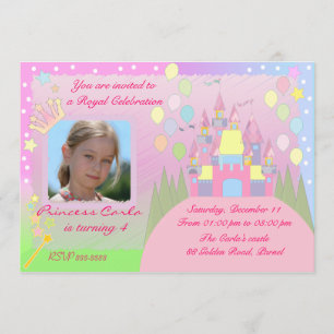 Invitation de fête d'anniversaire de princesse