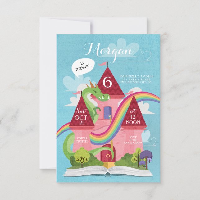 Invitation de fête d'anniversaire de princesse de (Devant)