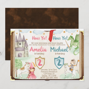Invitation de fête d'anniversaire de princesse et