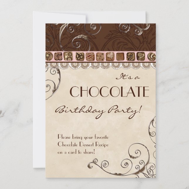 Invitation de fête d'anniversaire de remous de (Devant)
