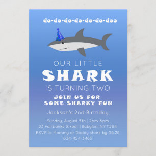 Invitation de fête d'anniversaire de requin de