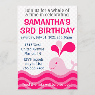 Invitation de fête d'anniversaire de rose de la