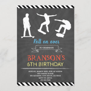 Invitation de fête d'anniversaire de skate
