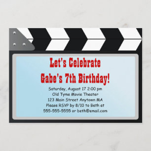Invitation de fête d'anniversaire de soirée cinéma