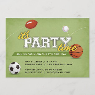 Invitation de fête d'anniversaire de sports