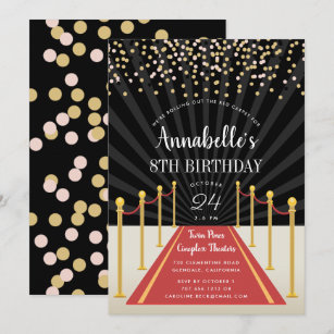 Invitations Faire Part Cartes Anniversaire Salle Cinema Zazzle Ca