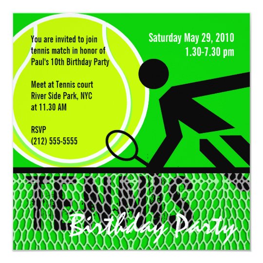 Invitation De Fete D Anniversaire De Tennis Zazzle Ca Invitation De Fete D Anniversaire De Tennis Zazzle Ca