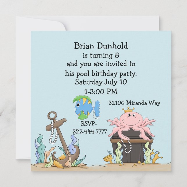 Invitation de fête d'anniversaire de thème de (Devant)
