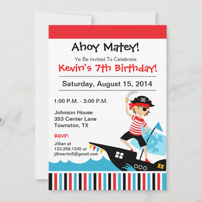 Invitation de fête d'anniversaire de thème de (Devant)