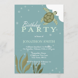 Invitation de fête d'anniversaire de thème d'océan