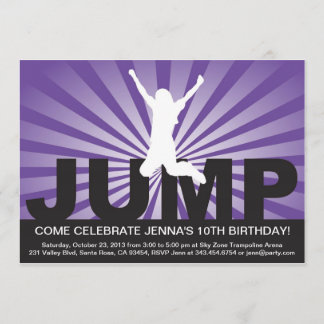 Invitation de fête d'anniversaire de trempoline