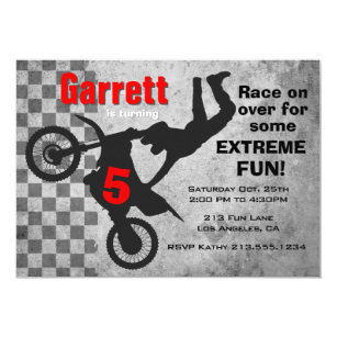 Invitations Faire Part Cartes Anniversaire Motocross Zazzle Ca