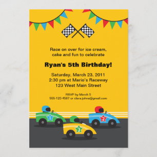Invitation de fête d'anniversaire de voiture de